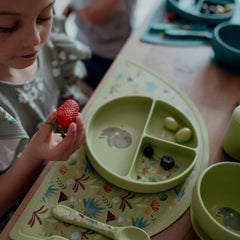 Plato de Silicona con División y Ventosa Cracky El Dinosaurio - Sassi