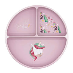 Plato de Silicona con División y Ventosa Sparkly El Unicornio - Sassi