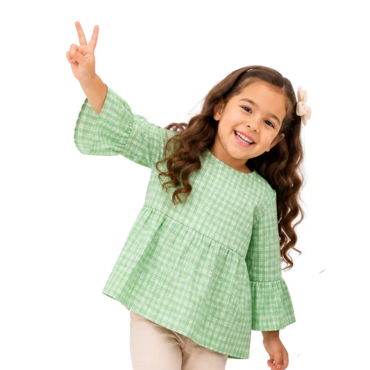 Blusa Cool Cuadros Verde - Compostura