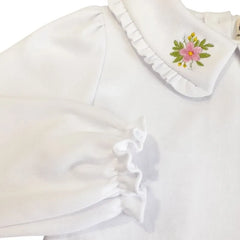 Polo Blanco con Flor Bordada - Compostura