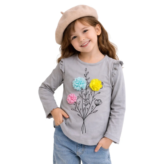 Polo Manga Larga Florida Gris - Compostura