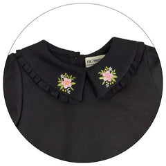 Polo Negro con Flor Bordada - Compostura