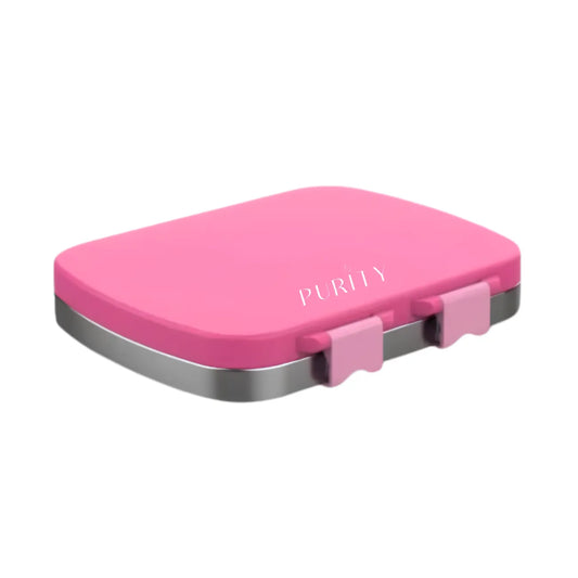 Lonchera Bandeja de Acero 4 Divisiones Fucsia - Purity