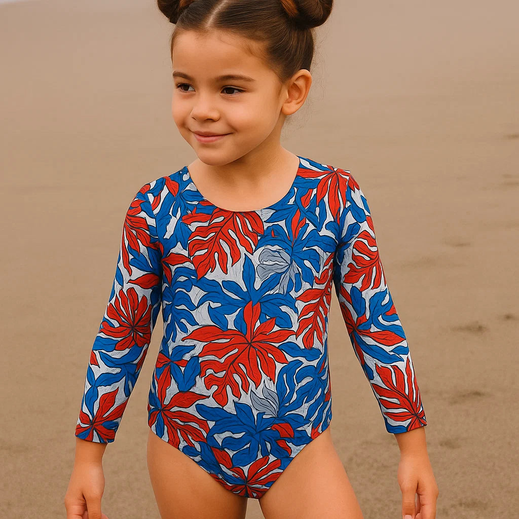 Ropa de Baño Hojas Azulinas