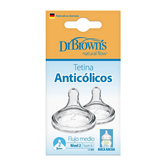 Set x2 Tetinas Nivel 2 Boca Ancha Dr. Browns