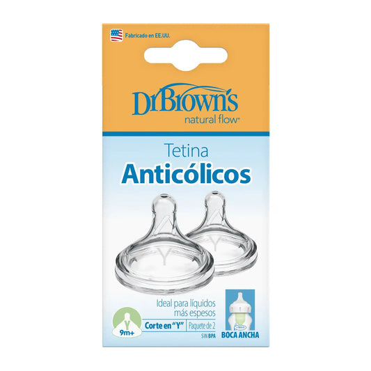 Set x2 Tetinas Nivel 4 Corte en Y Boca Ancha Dr. Browns