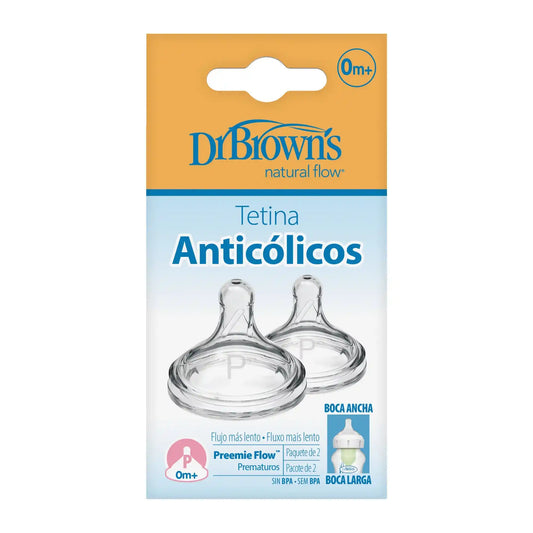 Set x2 Tetinas Nivel 0 Prematuro Boca Ancha Dr. Browns