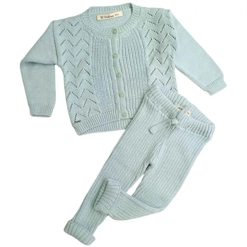Conjunto Tejido Sofi - Montañitas Verde Agua