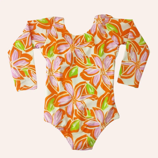 Ropa de Baño Flores Naranjas