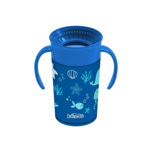 Vaso de Transición sin Boquilla Azul con Asas 10oz