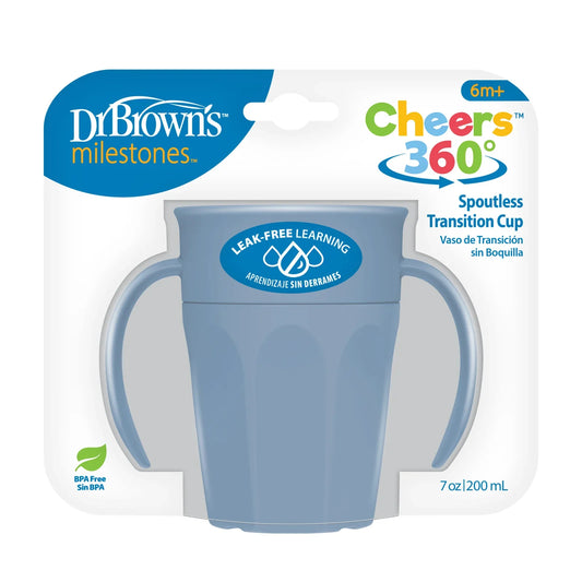 Vaso de Transición Antiderrame 7oz Azul Dr. Browns