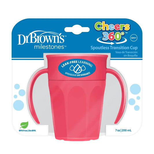 Vaso de Transición Antiderrame 7oz Fucsia Dr. Browns