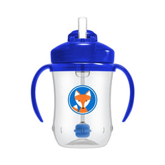 Vaso con Pajita Azul 9oz