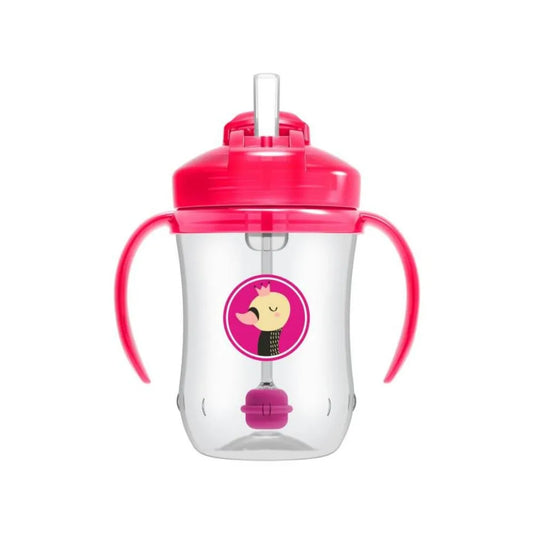 Vaso con Pajita Fucsia 9oz